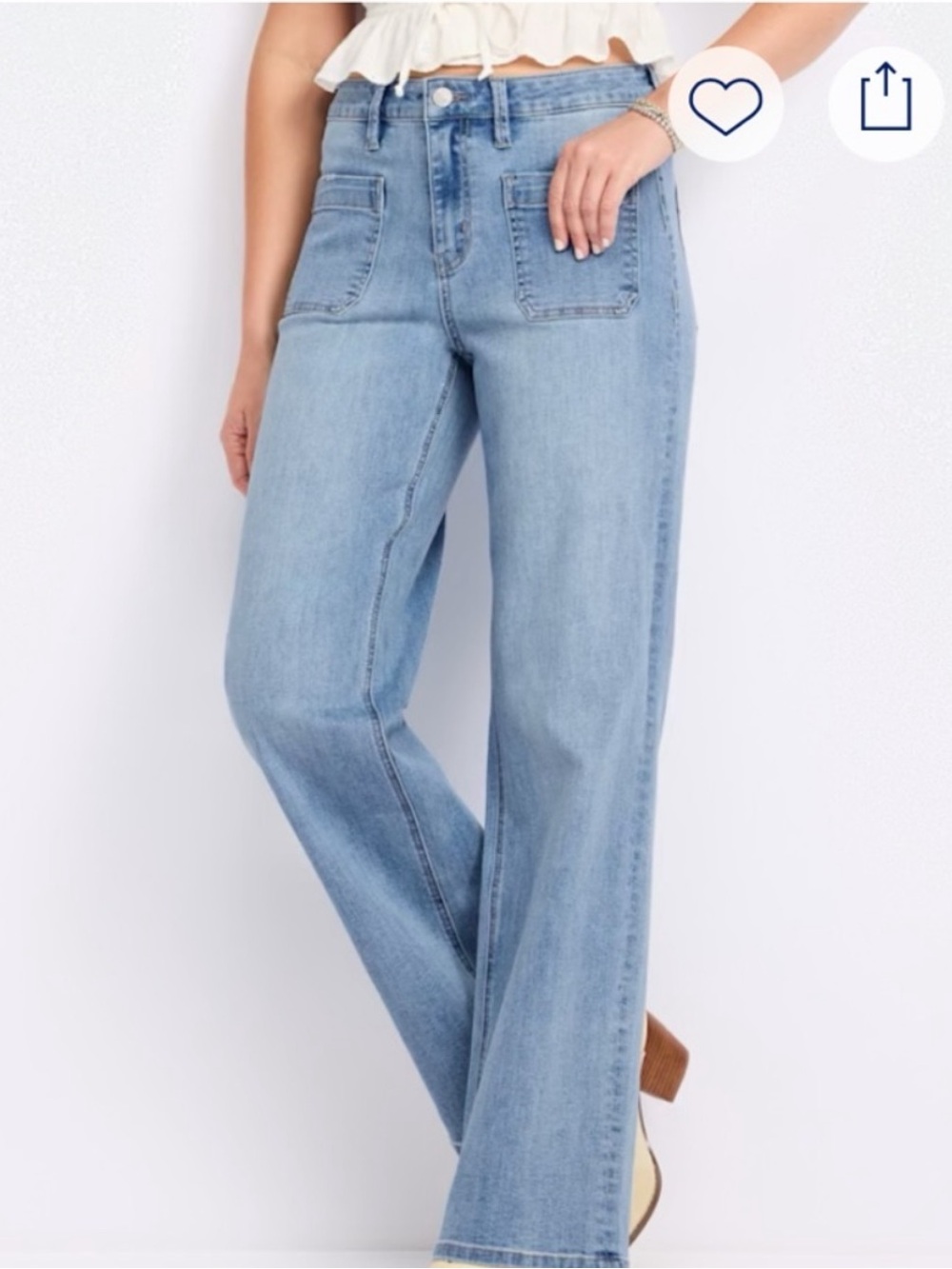 Bridge by GLY Light Blue High-Rise Wide Leg Jeans